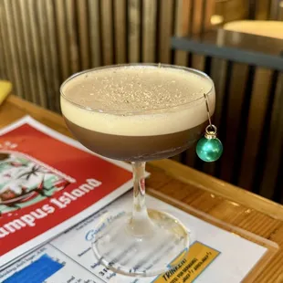 Polar Express-O Martini - Vodka, coffee liqueur, cold brew coffee, date syrup, Averna, aquafaba