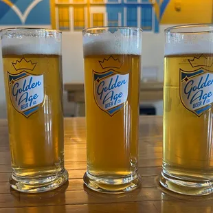 three glasses of beer