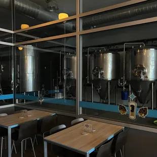 the interior of the brewery