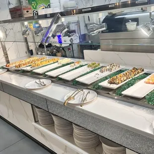 interior, sushi and sashimi