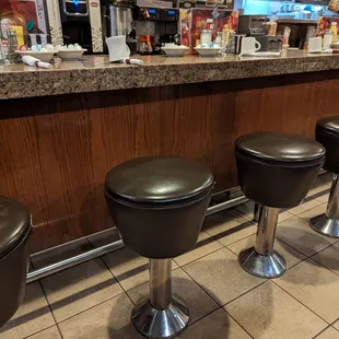 Stools that give it that diner feel.