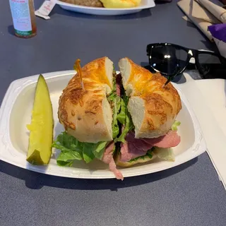 Kosher Style Corned Beef on a Bagel