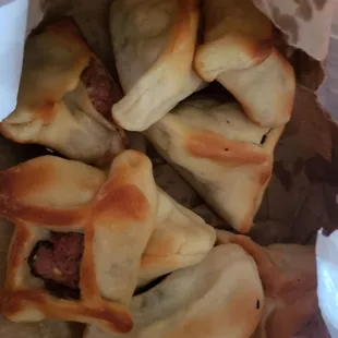 Spinach and meat pies