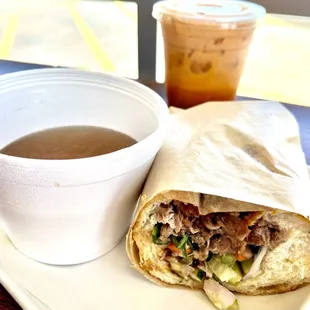 Phó-Rench Dip Banh Mi with Thai Tea