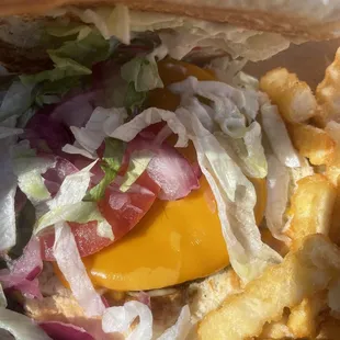 Vegan Burger (vegetarian option)  It was meh  and a bit messy.