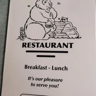 Menu cover