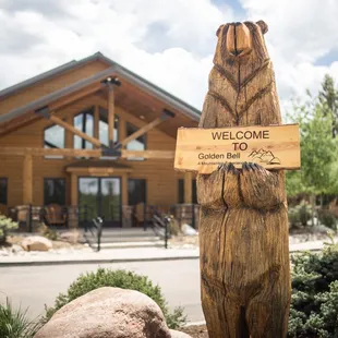 &quot;Welcome to Golden Bell&quot; - The first sight you see when driving up to our main lodge!