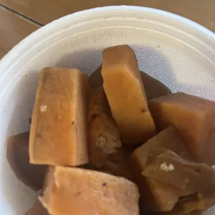 Undercooked, flavorless, nasty yams.
