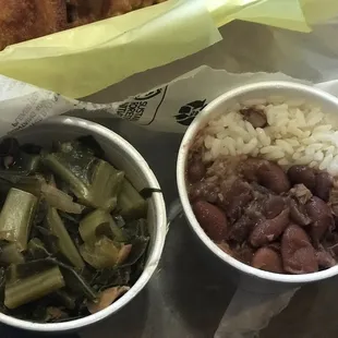 Red beans and rice and greens