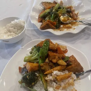 Tofu w/vegetables and rice