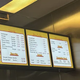 Current Menu Prices.