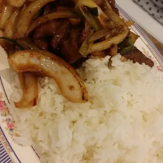 Mongolian Beef Over Rice*