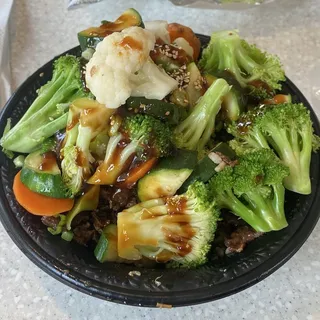 Beef Teriyaki and Veggie Bowl (No Rice)