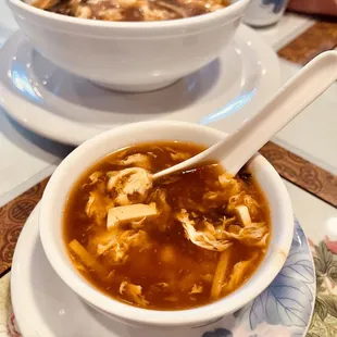 Hot &amp; sour soup, good stuff! Don't know how we ended up in Hughson, but having lunch here now &amp; it is yummy!  1st time here. 11.20.21