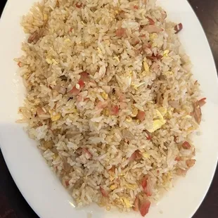 Bbq pork fried rice, no carrots or peas