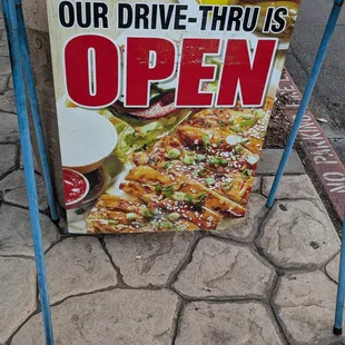 Drive thru is open