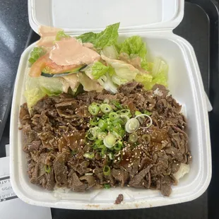 #2. Beef Teriyaki Plate  But where&apos;s the rest of the salad?  Maybe not a plate?