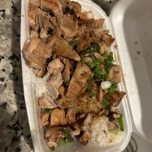 Teriyaki chicken bowl - large.  Skimpy teriyaki sauce