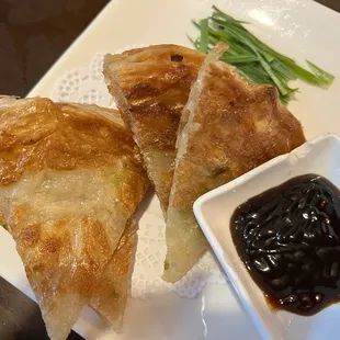 Crispy scallion pancakes