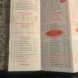 Menu back