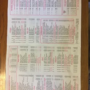 Takeout menu - dinner