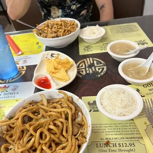 Appetizer, soup, and rice come with dine-in meal