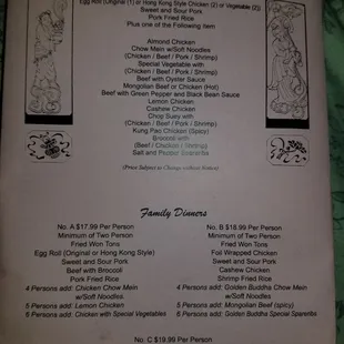 Updated menu with new prices as of May 2022.