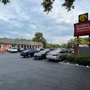 parking lot with cars parked