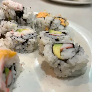 a plate of sushi