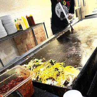 a woman preparing food