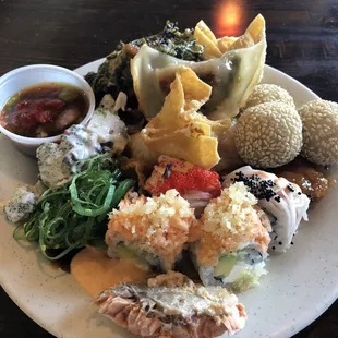 The food was all visually appealing but tasted extremely bland.