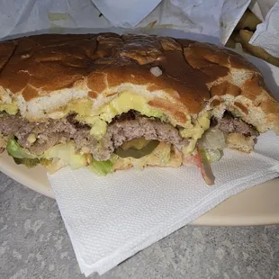 Burger asked for extra pickles and the avocado was black