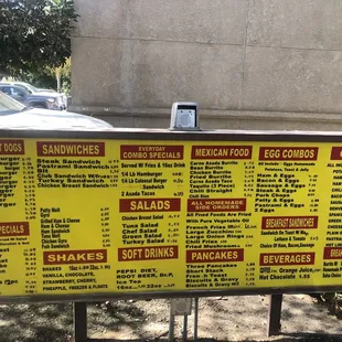 the menu as of 10/5/2022