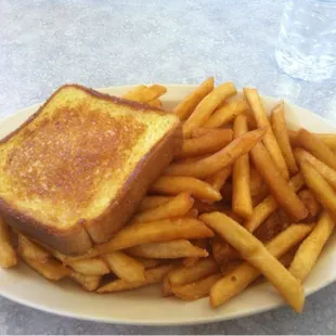 Fries &amp; garlic toast!