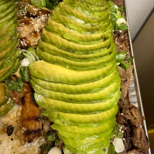 Chicken and Beef bowl with Avocado!! So good!