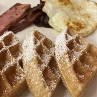 waffles, food