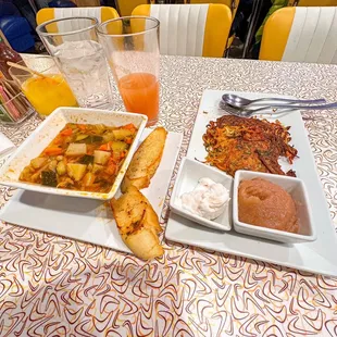 Latkes, veggie soup and fresh squeezed grapefruit juice!!!!