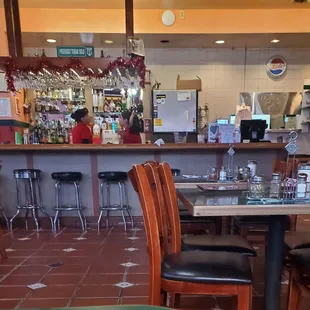 Bar area with stools