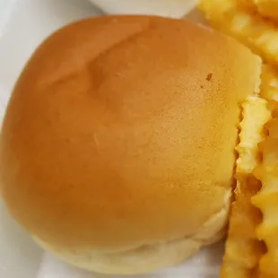 a hamburger and french fries