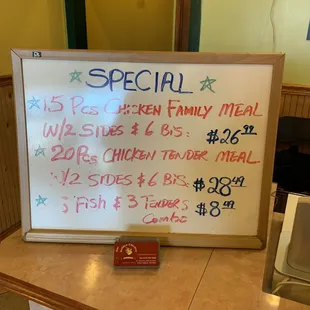 specials for special meals