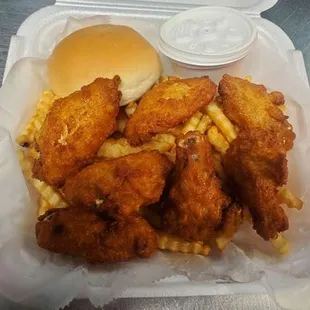 Combo buckets of fried chicken and fries