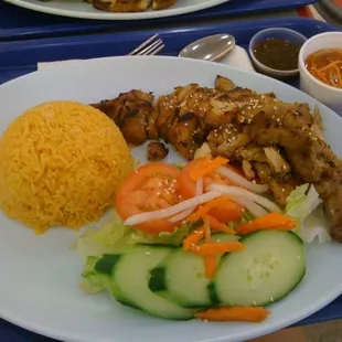 Grilled chicken with red rice n veggies. Huge portion. Don't let the pic fool u