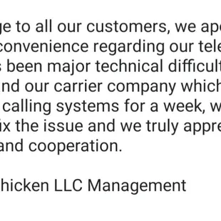 A message to our customers regarding ordering via telephone.
