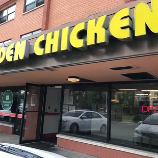 the front of the restaurant