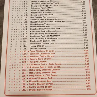 Menu 4th and final page