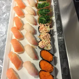 sashimi, sushi, sushi and sashimi, food