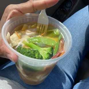 Won ton Soup with chicken and vegetables, omg it was soo good!