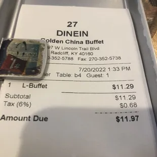 the price of the buffet