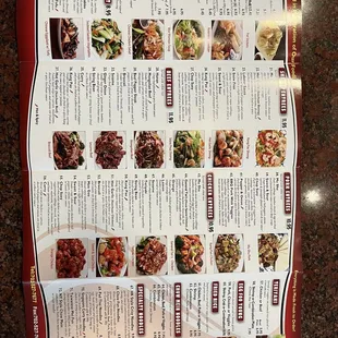 a menu for a chinese restaurant