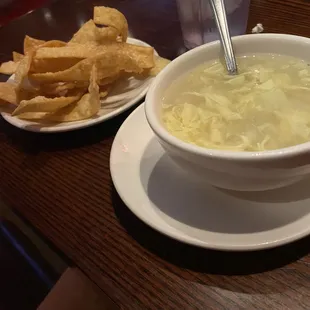 Egg Drop Soup and noodles
